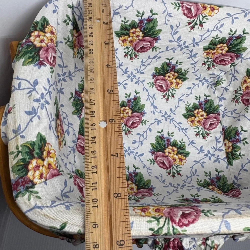 Longaberger Basket Handwoven Dresden Ohio USA Floral Liner Handles 1997 2 Colors